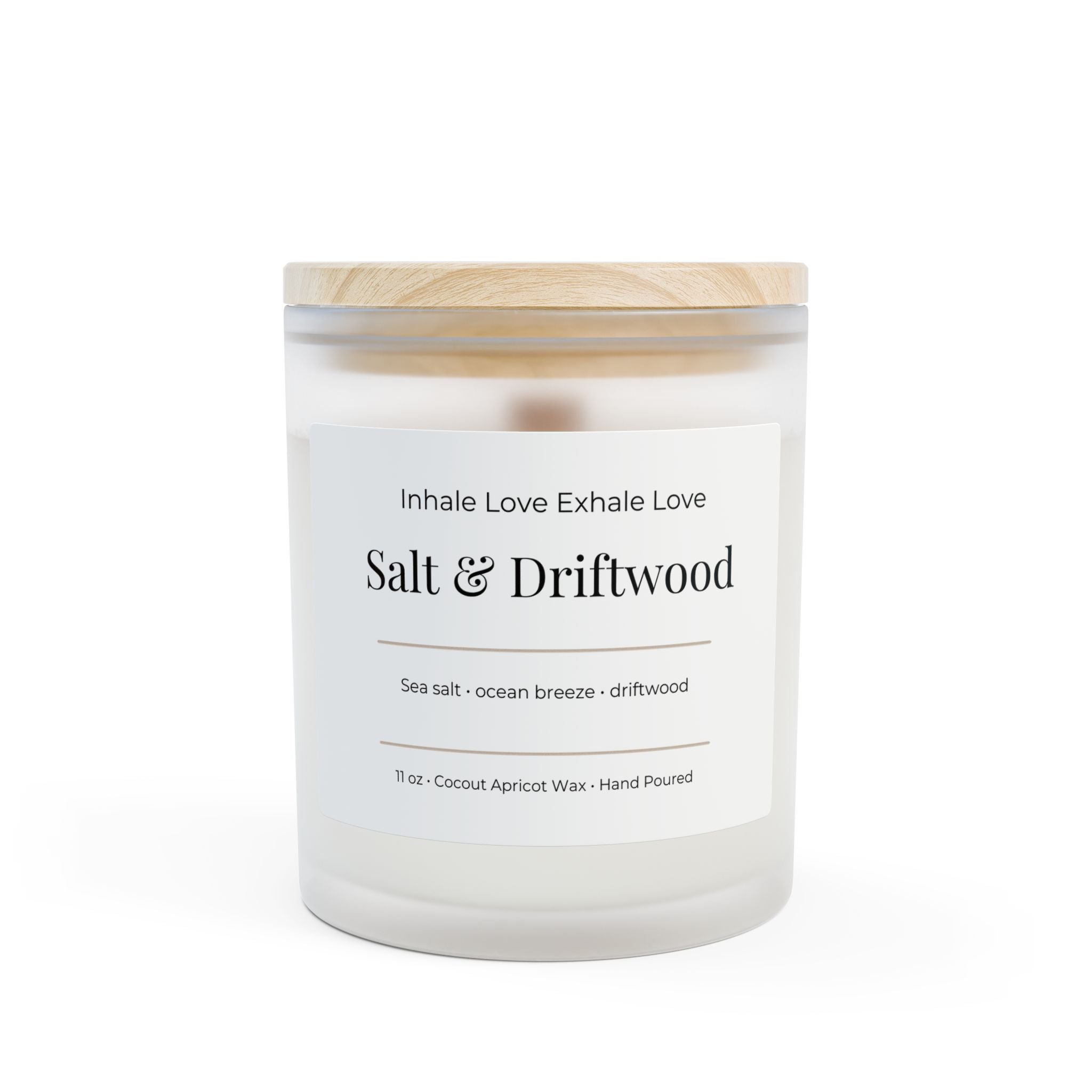 Salt & Driftwood Frosted Glass Candle — 11oz 🔥 Best Seller