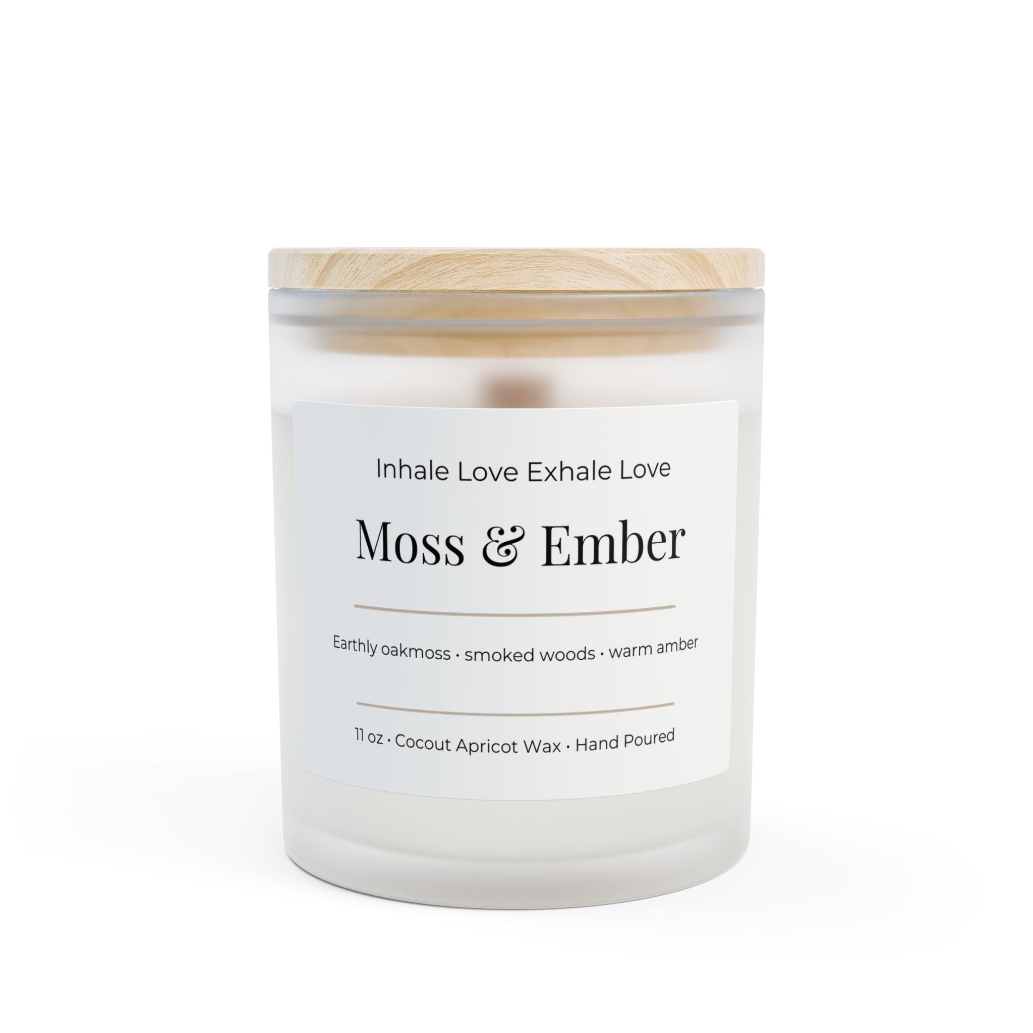 Moss & Ember Frosted Glass Candle — 11oz