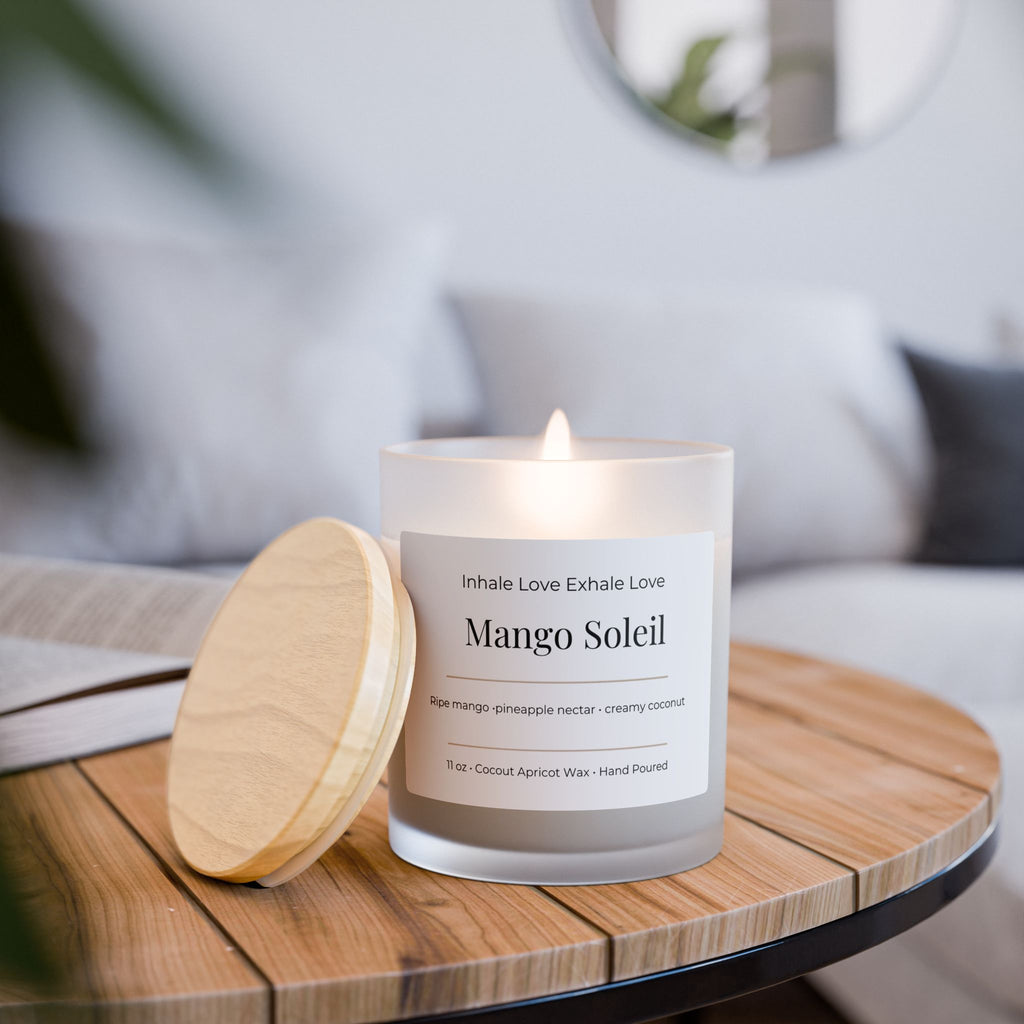 Mango Soleil Frosted Glass Candle — 11 oz