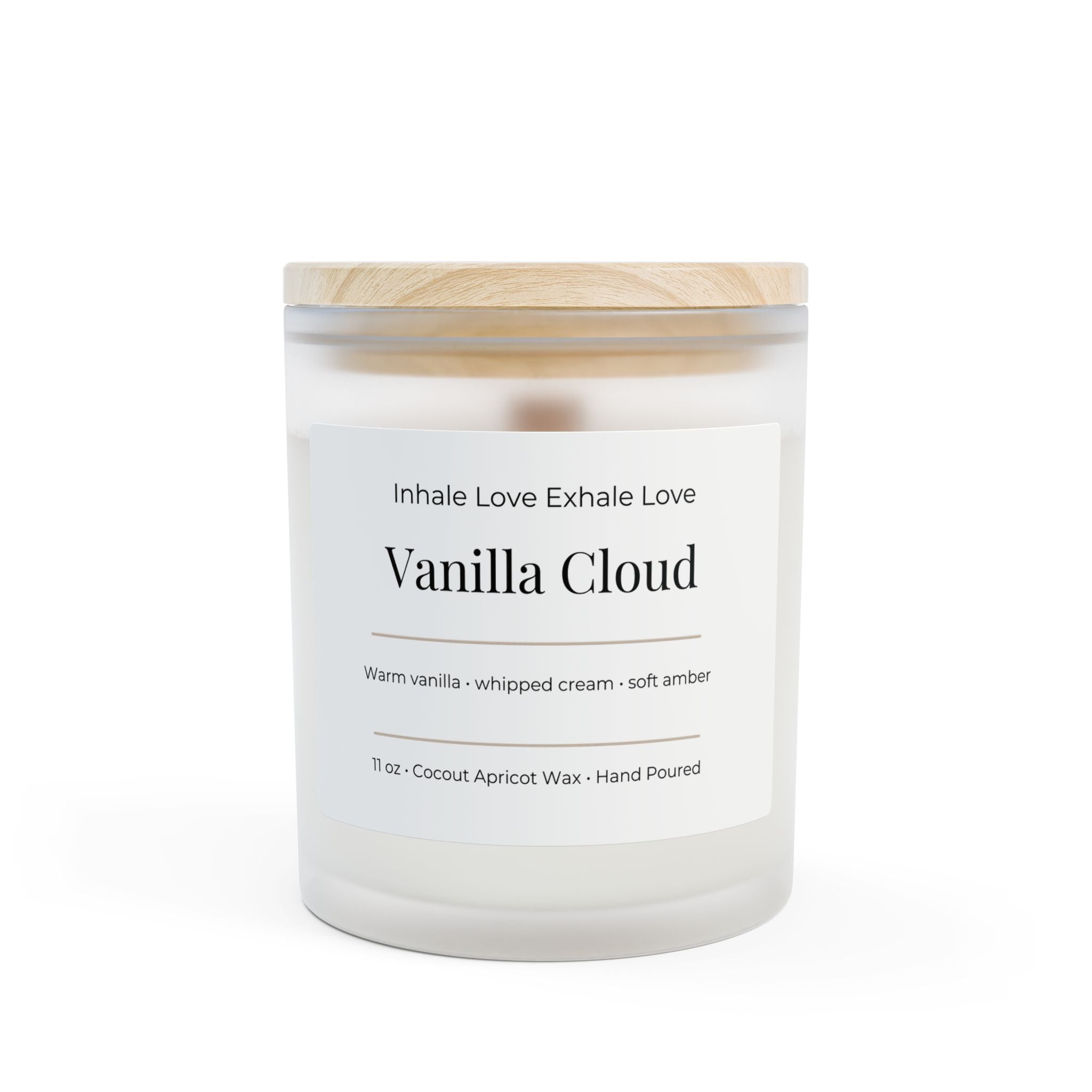 Vanilla Cloud Frosted Glass Candle - 11oz