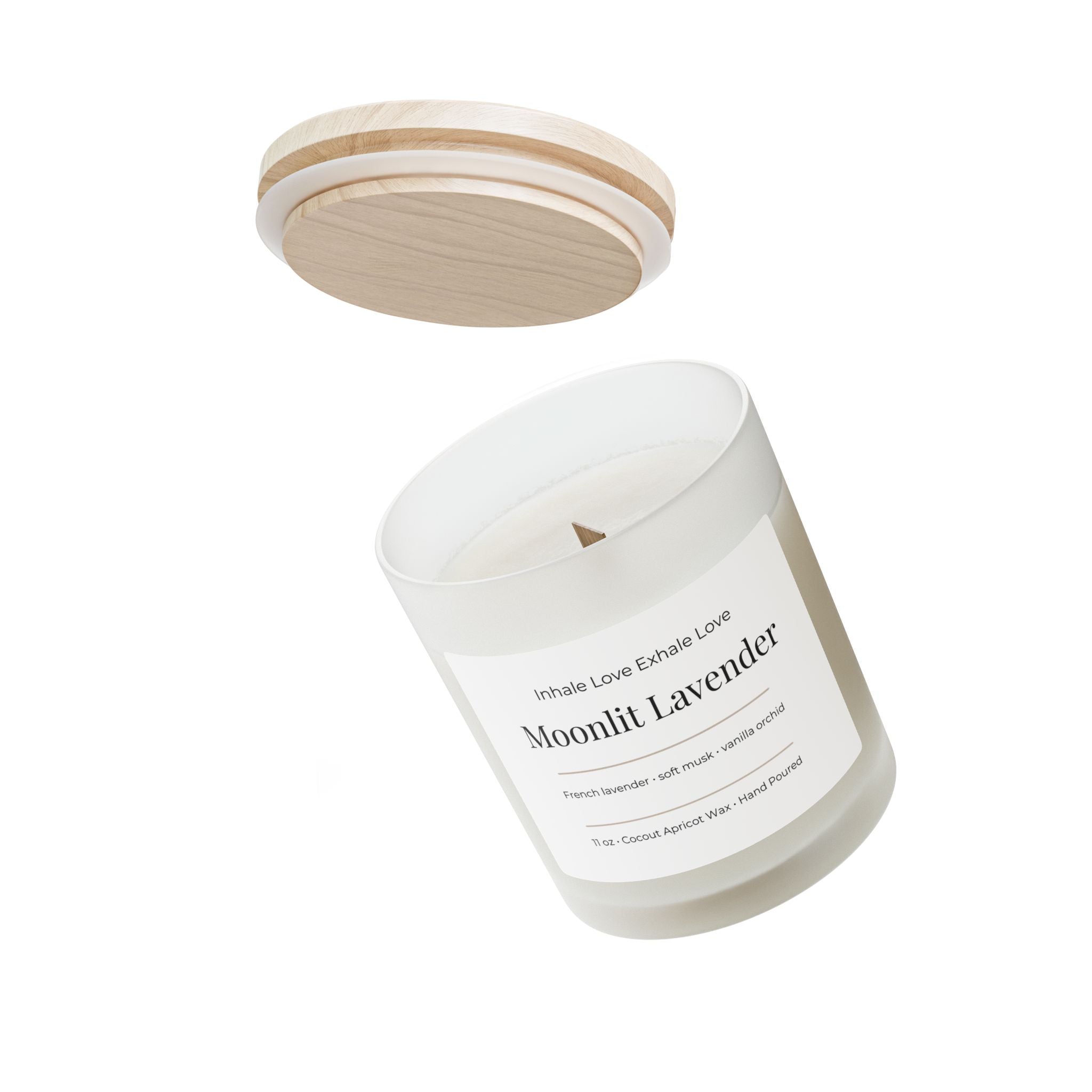 Moonlit Lavender Frosted Glass Candle — 11oz